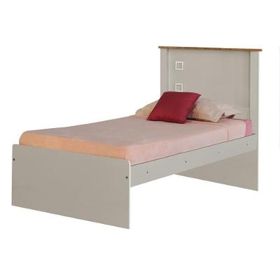 Cama Solteiro Reino Off White G68 em MDF e MDP Acabamento Semi Brilho Gran Belo