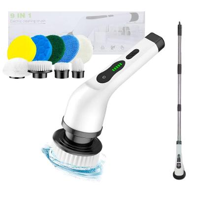 Escova de Limpeza Elétrica sem Fio MA-8829 Rotativa 9 em 1 com Cabo Extensor para Faxina