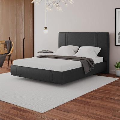 Cama Box Queen Aspen G99 com Cabeceira Estofada Pu Preto Gran Belo