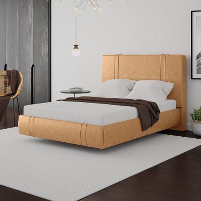 Cama Box Casal Aspen G99 com Cabeceira Estofada Pu Caramelo Gran Belo