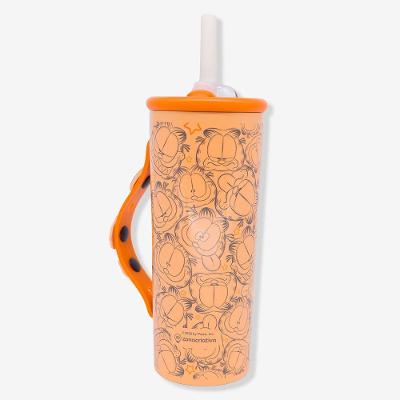 Copo Térmico Copo Charms Garfield 600ml Aço Inoxidável Silicone Plástico para Rotina Diária