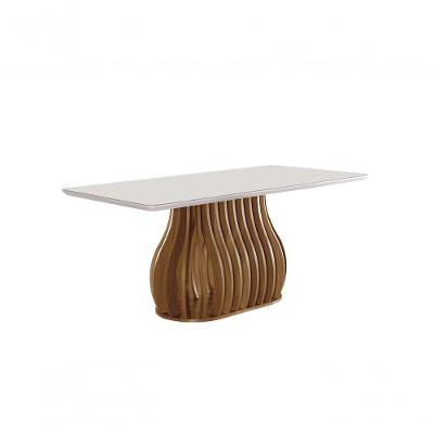 Mesa de Jantar Lara 6 Lugares Retangular Vidro 180cmx90cm Domus Parati