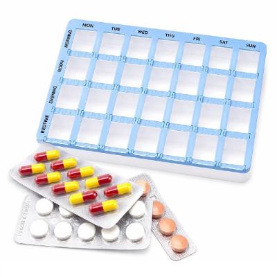 Porta Comprimidos Mensal Yeet Organizador de Medicamentos Semanal 28 Compartimentos