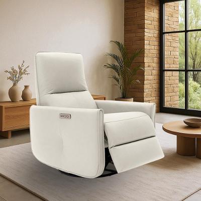 Poltrona Reclinável Elétrica Palace G43 Couro com Usb e Usb C Off White Gran Belo