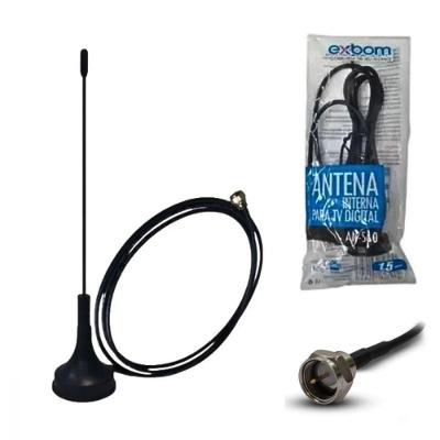 Antena de TV Digital Exbom Antena Tv Digital Hdtv Uhf Vhf Cabo Coaxial 1,5 Metros com Cabo 1,5m