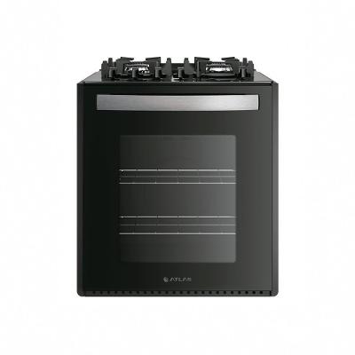 Fogão de Embutir 4 Bocas Gás GLP Atlas UTop-2095 Mesa de Vidro Temperado Preto Bivolt
