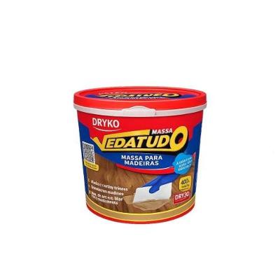 Massa para Madeira Marfim 400g Vedatudo para Reparos e Acabamento Liso Dryko