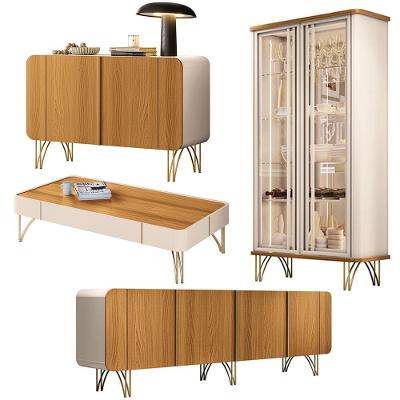 Conjunto Cristaleira Buffets Mesa de Centro Évora Saluti Benvenuto Cadenza G26 Off White Cinamomo