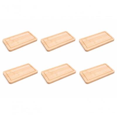 Kit 6 Tábuas para Petiscos Hire em Bambu Multiuso para Servir Lanches e Cafés Lyor