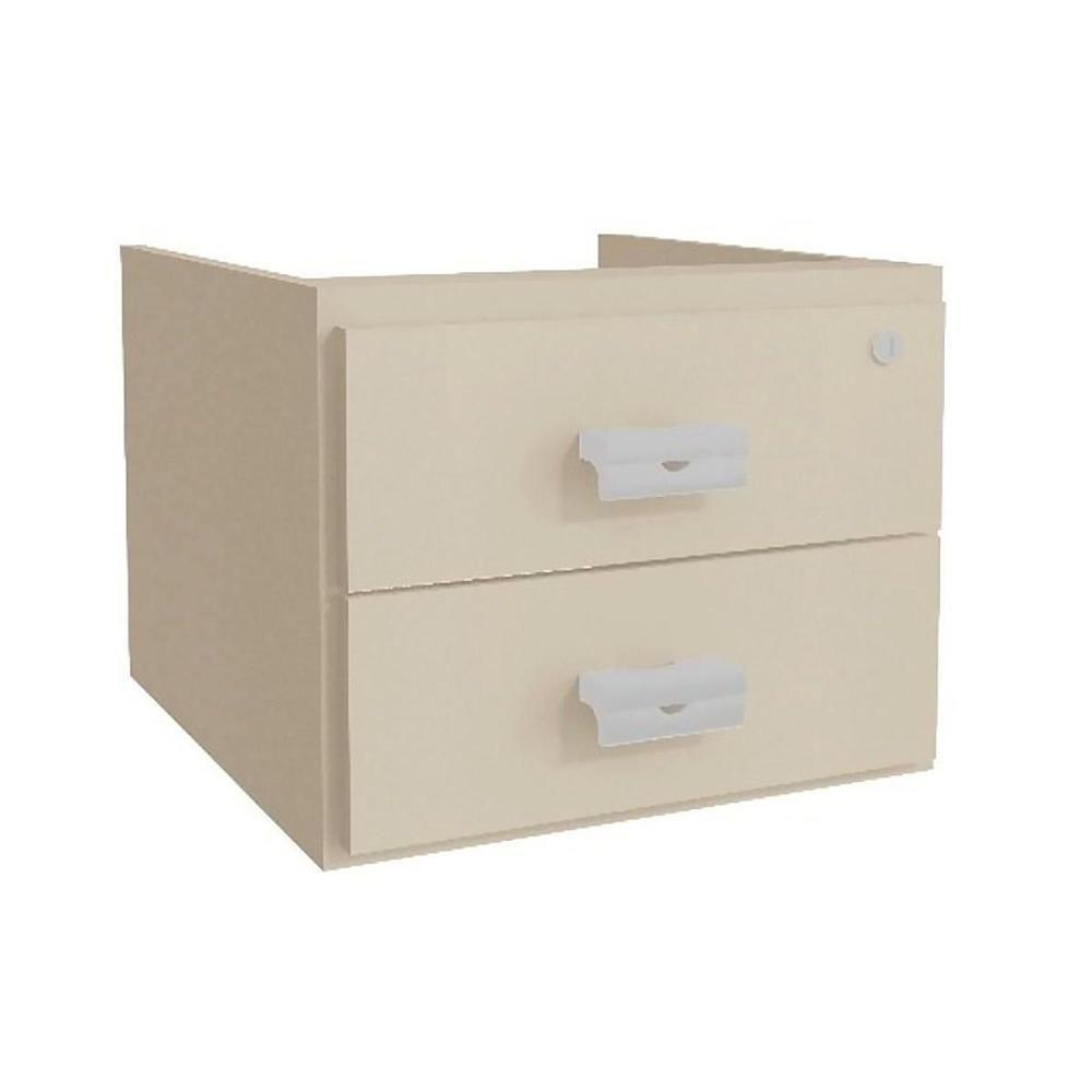 Gaveteiro p/ Escritório Versátil 2001 2 Gavetas e 1 c/ Chave Argila - Kappesberg - 1