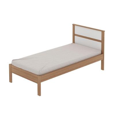 Cama de Solteiro Cm8004 com Cama Auxiliar em Mdp Amendoa-branco Gran Belo