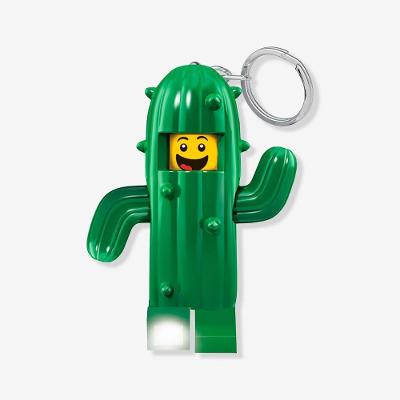 Chaveiro com Lanterna Lego Cactus Guy Verde com Minifigura para Chaves e Mochila Zonacriativa