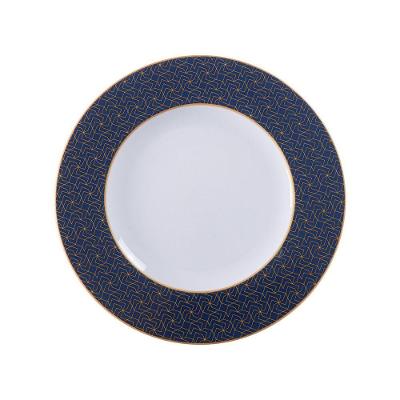 Prato Raso Lazuli em Porcelana Decorada 28cm para Refeições Tramontina