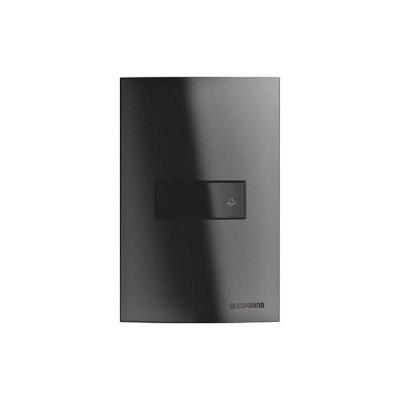 Conjunto Pulsante Linha Brava 10A 250V 4x2 Preto para Campainha Soprano