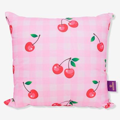 Almofada 40x40 Frutas Cereja com Enchimento em Fibra Rosa Zonacriativa