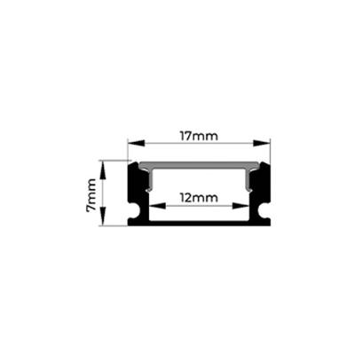 Perfil de Sobrepor para Fita LED Mov 17mm Acabamento Tampa Preto 3 Metros Nordecor Iluminação