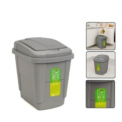 Lixeira para Pia Lixeira Click 4,5L Plástico Abertura de Pressão Branco Click Home