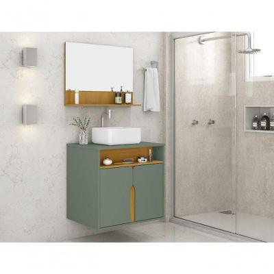 Kit Banheiro Harmonia com 2 Portas MDP 120cm Pistache-Naturalle SAL Movelaria