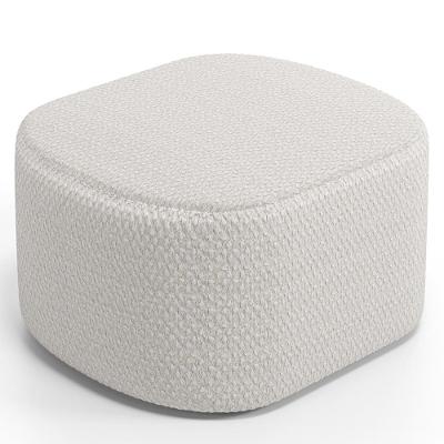 Puff Decorativo Doha W01 Retangular Assento Estofado Veludo Bouclê Cru Lyam Decor