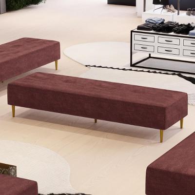 Puff Decorativo Bali W01 170x60cm Assento Espuma Revestimento Linho Bordô Lyam Decor