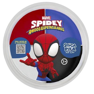 Massinha Infantil Stica e Pula Air Clay Spidey Homem Aranha 20g Que Estica e Pula Doce Brinquedo