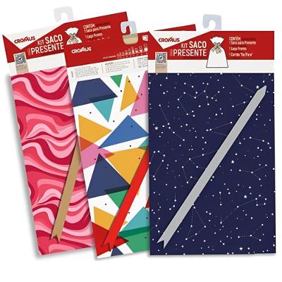 Kit Saco de Presente Casual 45x59cm 1 Unidade Sortido Colorido Cromus
