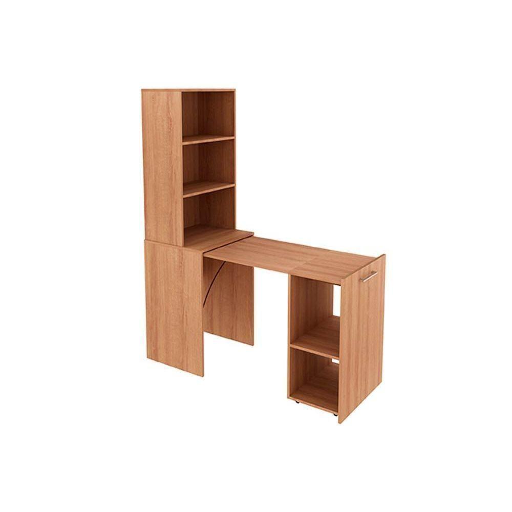 Mesa Multiuso Escritório Retrátil ME4171 c/ 5 Nichos Amêndoa - Tecno Mobili - 1