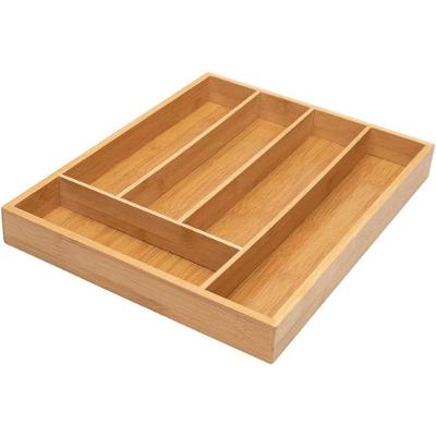 Porta Talheres Ecokitchen Organizador em Bambu com 5 Compartimentos para Cozinha Mimo Style