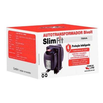 Transformador Bivolt 750VA Fit para Conversão de Tensão com Tomada Tripolar Preto Forceline