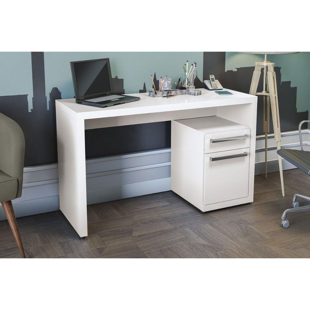 Mesa Notebook Escritório S970 c/ 1 Porta e 1 Gaveta Polipropileno Branco - Kappesberg - 1