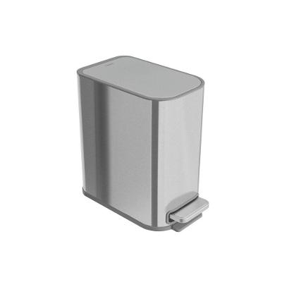 Lixeira Tipo D Slim 5L Aço Inox Acetinado Abertura Manual Stay-open Inox Tramontina