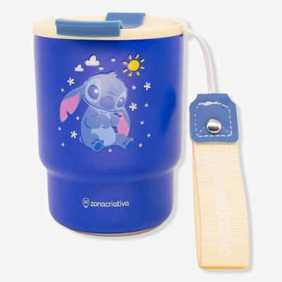 Copo Térmico To Go Stitch para Bebidas 400ML Aço Inoxidável Azul Disney