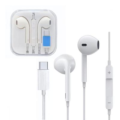Fone de Ouvido Intra Auricular com Fio e Microfone Usb Tipo-C com Controle de Volume Branco