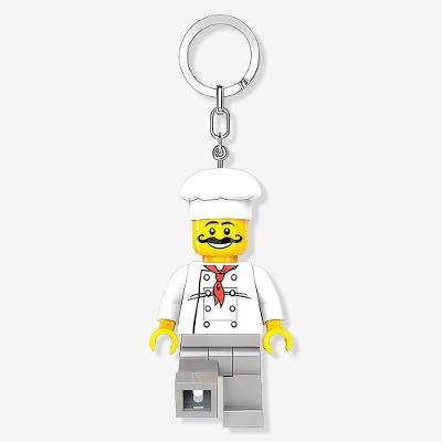 Chaveiro com Lanterna LED Chef Minifigura Lego Branco Zonacriativa