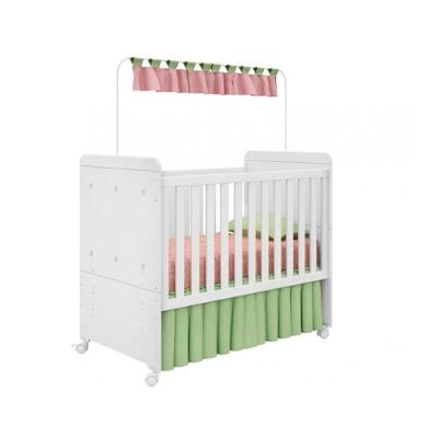 Berço para Bebê Americano Bambino em MDF Branco Acetinado Fiorello Móveis