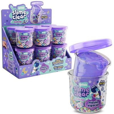 Slime Infantil Clear Charms Missão Espacial 122g com Textura Transparente Gelelé