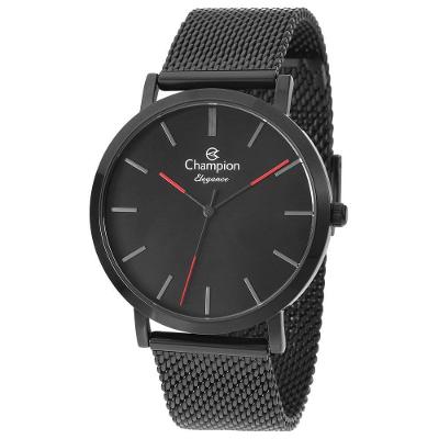 Relógio Masculino Cn20819n Analógico Pulseira de Aço Inox Preto Champion