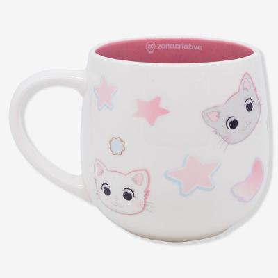 Caneca Maggie Gatolino 400ML em Cerâmica Azul para Bebidas Zonacriativa