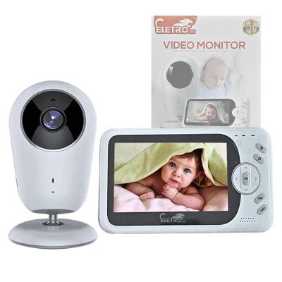 Babá Eletrônica EL-1808 com Câmera Monitor de Vídeo Colorido Visão Noturna Branco Eletromex