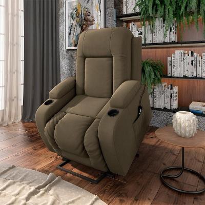 Poltrona Reclinável Crihs Lift G23 com Massagem e Aquecimento Veludo Castor Gran Belo