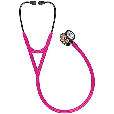 Estetoscópio Littmann Cardiology IV 6241 Framboesa Rainbow Conector Preto Uso Clínico