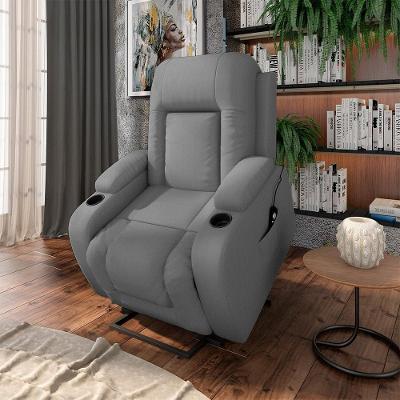 Poltrona Reclinável Crihs Lift G23 com Massagem e Aquecimento Pu Cinza Gran Belo