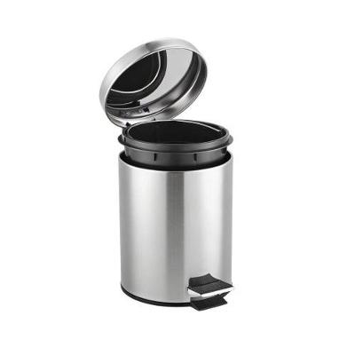 Lixeira Redonda 5L Aço Inox Abertura Manual para Cozinha Powermaid