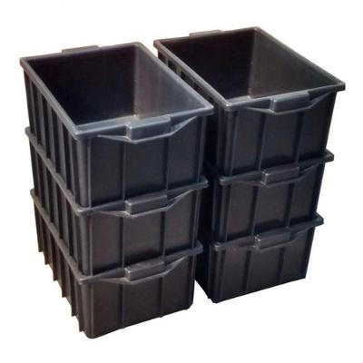 Caixa Plástica Organizadora 1012 15,5L com Tampa Tipo Container Empilhável Preto