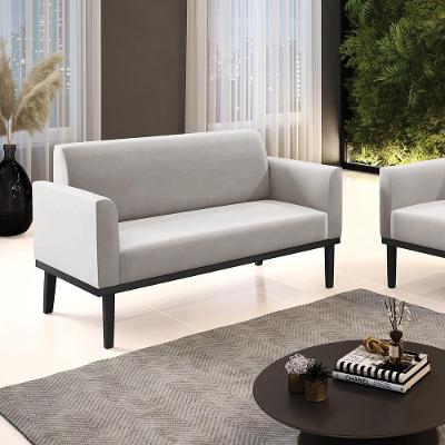 Poltrona Namoradeira Isabella G19 Decorativa Veludo Cinza com Espuma D-23 Gran Belo