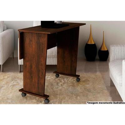 Mesa Multiuso Escritório Dobrável Me4117 C/ Rodízios Rústico - Tecno Mobili