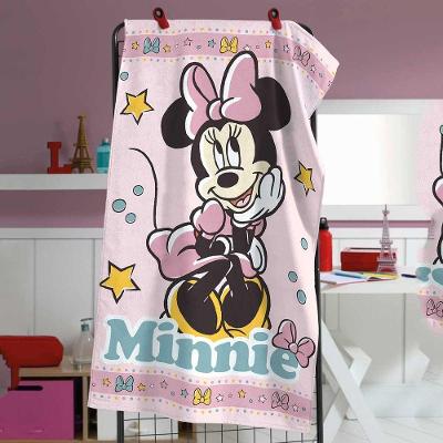 Toalha de Banho Infantil Felpuda Minnie 70x115cm Algodão Rosa Döhler