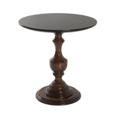Mesa Lateral Decorativa Rialto Redonda MDF Imbuia-preto Gran Belo