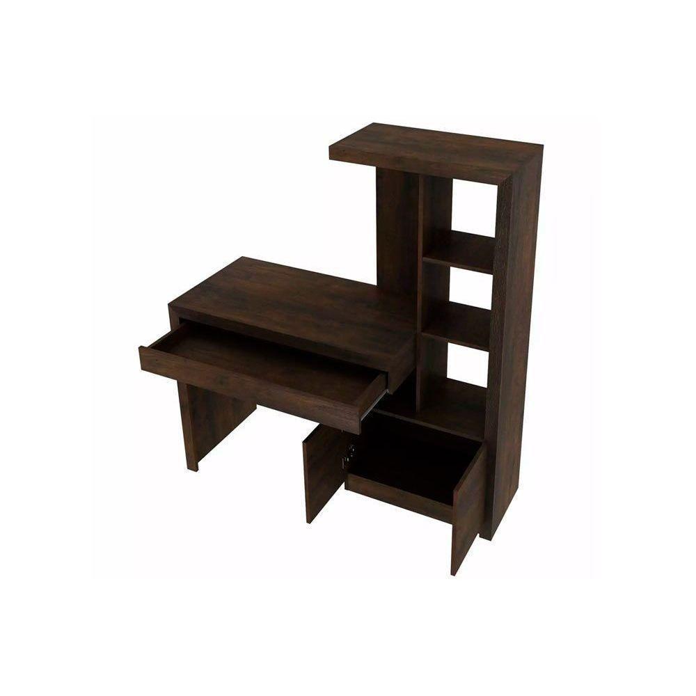 Mesa Multiuso Escritório Me4143 C/ 2 Portas E 1 Gaveta Nogal - Tecno Mobili - 2