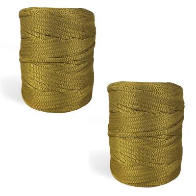 Fio Náutico para Crochê Fio Náutico Premium 100% Poliéster 5mm Dourado Kit 2